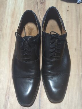 Florsheim Black Leather Lace-Up Oxford Dress Shoes